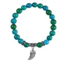 Браслет Клык (сила, мужество, воля, энергия), Хризоколла BSPE-04-2077