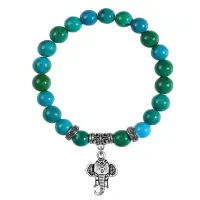 Браслет Слон (мудрость, сила, долголетие), Хризоколла BSPE-04-26