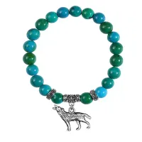 Браслет Волк (защита, сила, победа), Хризоколла BSPE-04-28