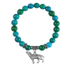 Браслет Волк (защита, сила, победа), Хризоколла BSPE-04-28