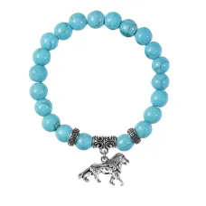 Браслет Лев (храбрость, власть, благосостояние), Бирюза BSPE-07-2073