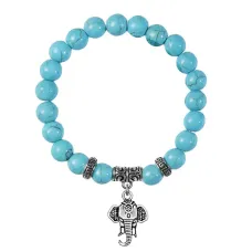 Браслет Слон (мудрость, сила, долголетие), Бирюза BSPE-07-26