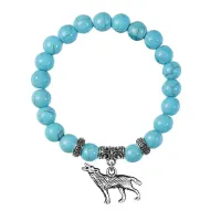 Браслет Волк (защита, сила, победа), Бирюза BSPE-07-28