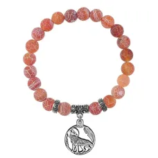 Браслет Волк (защита, сила, победа), Африканский агат BSPE-08-07