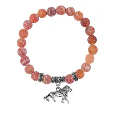 Браслет Лев (храбрость, власть, благосостояние), Африканский агат BSPE-08-2073