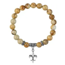 Браслет Королевская лилия (достоинство, власть, успех), Песочная яшма