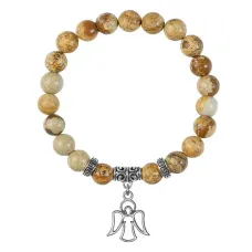 Браслет Ангел-хранитель (помощь и защита), Песочная яшма BSPE-09-05