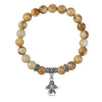 Браслет Ангел-хранитель (защита), Песочная яшма BSPE-09-17