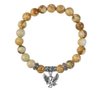 Браслет Орел (защита, сила, победа), Песочная яшма BSPE-09-24