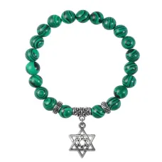 Браслет Звезда Давида (от сглаза и зла), Малахит BSPE-10-02