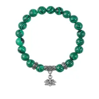 Браслет Лотос (гармония и развитие), Малахит BSPE-10-15