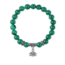 Браслет Лотос (гармония и развитие), Малахит BSPE-10-15