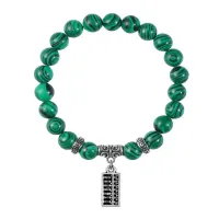 Браслет Счеты (богатство), Малахит BSPE-10-21