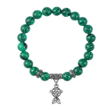 Браслет Золотая рыбка (исполнение желаний), Малахит BSPE-10-27