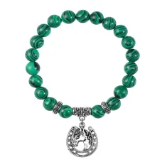 Браслет Подкова (счастье), Малахит BSPE-10-31