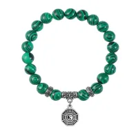 Браслет Багуа (защита от негативной энергии), Малахит BSPE-10-34