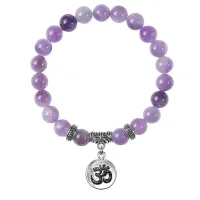 Браслет Ом (защита и духовное развитие), Аметист BSPE-12-18