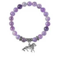 Браслет Лев (храбрость, власть, благосостояние), Аметист BSPE-12-2073