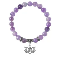 Браслет Лотос и Ом (гармония и развитие), Аметист BSPE-12-30