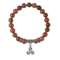Браслет Трискель (защита и гармония), Коричневый авантюрин BSPE-13-0036