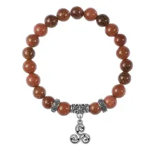 Браслет Трискель (защита и гармония), Коричневый авантюрин BSPE-13-0036
