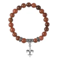 Браслет Королевская лилия (достоинство, власть, успех), Коричневый авантюрин BSPE-13-04