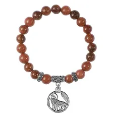 Браслет Волк (защита, сила, победа), Коричневый авантюрин BSPE-13-07