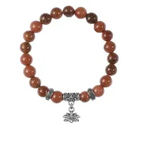 Браслет Лотос (гармония и развитие), Коричневый авантюрин BSPE-13-15