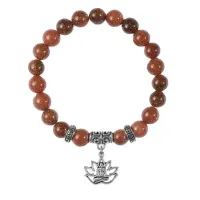 Браслет Лотос (гармония и развитие), Коричневый авантюрин BSPE-13-2064