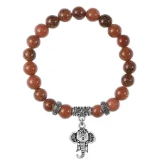 Браслет Слон (мудрость, сила, долголетие), Коричневый авантюрин BSPE-13-26