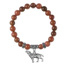Браслет Волк (защита, сила, победа), Коричневый авантюрин BSPE-13-28