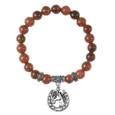 Браслет Подкова (Счастье), Коричневый авантюрин BSPE-13-31