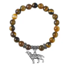Браслет Волк (защита, сила, победа), Тигровый глаз BSPE-14-28