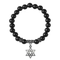 Браслет Звезда Давида (от сглаза и зла), Шунгит BSPE-15-02