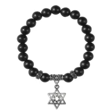 Браслет Звезда Давида (от сглаза и зла), Шунгит BSPE-15-02