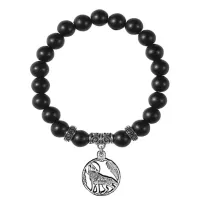 Браслет Волк (защита, сила, победа), Шунгит BSPE-15-07