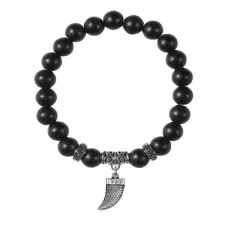 Браслет Клык (сила, мужество, воля, энергия), Шунгит BSPE-15-2077