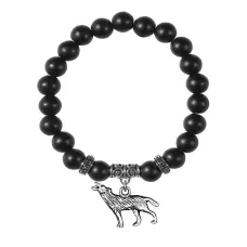 Браслет Волк (защита, сила, победа), Шунгит BSPE-15-28