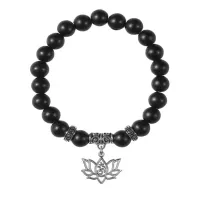 Браслет Лотос и Ом (гармония и развитие), Шунгит BSPE-15-30