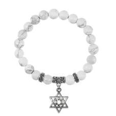Браслет Звезда Давида (от сглаза и зла), Кахолонг BSPE-16-02