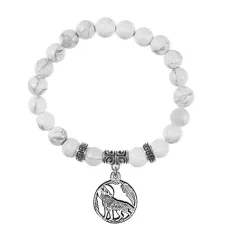 Браслет Волк (защита, сила, победа), Кахолонг BSPE-16-07