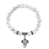 Браслет Слон (мудрость, сила, долголетие), Кахолонг BSPE-16-26