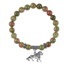 Браслет Лев (храбрость, власть, благосостояние), Унакит BSPE-17-2073