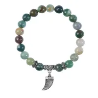 Браслет Клык (сила, мужество, воля, энергия), Яшма BSPE-18-2077