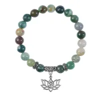 Браслет Лотос и Ом (гармония и развитие), Яшма BSPE-18-30