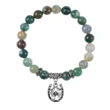 Браслет Подкова и клевер (счастье и удача), Яшма BSPE-18-P001