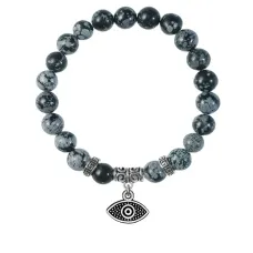 Браслет Глаз (от сглаза и порчи), Снежный обсидиан BSPE-19-11