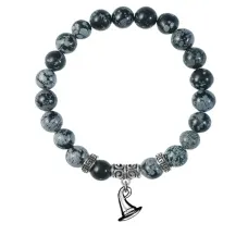 Браслет Волшебная шляпа (магический дар), Снежный обсидиан BSPE-19-20