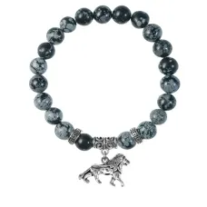 Браслет Лев (храбрость, власть, благосостояние), Снежный обсидиан