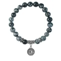 Браслет Багуа (защита от негативной энергии), Снежный обсидиан